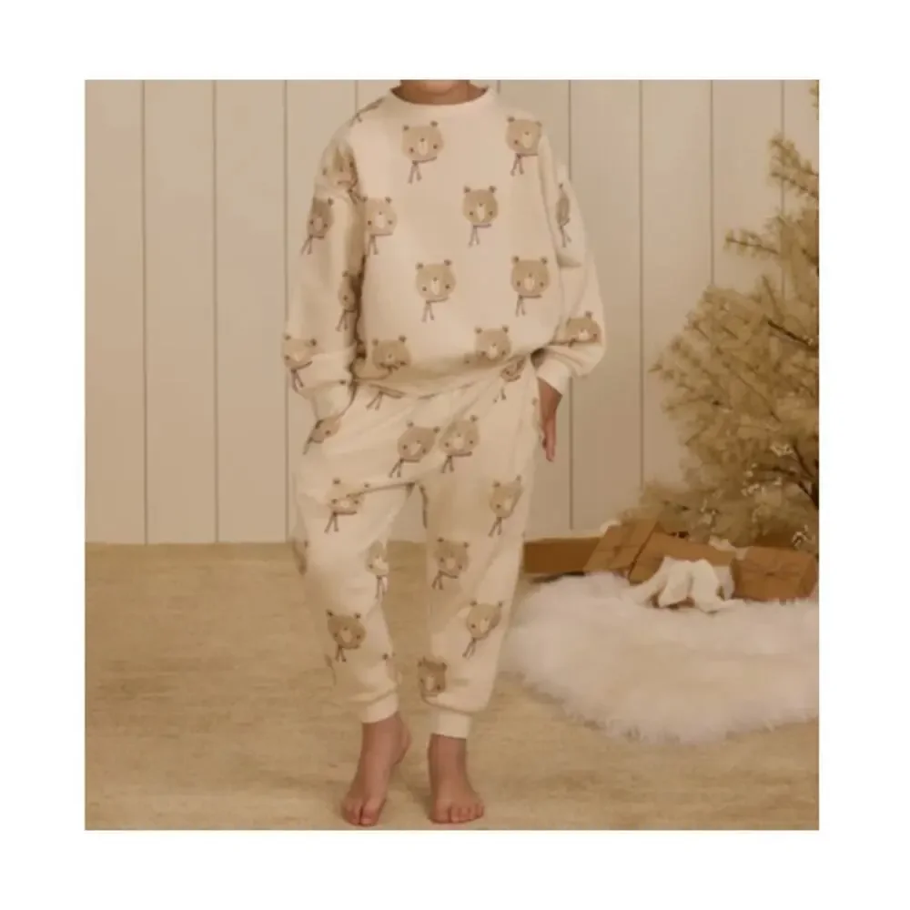 Rylee + Cru Baby Beige Bears Relaxed Sweatshirt Size 6-12 M